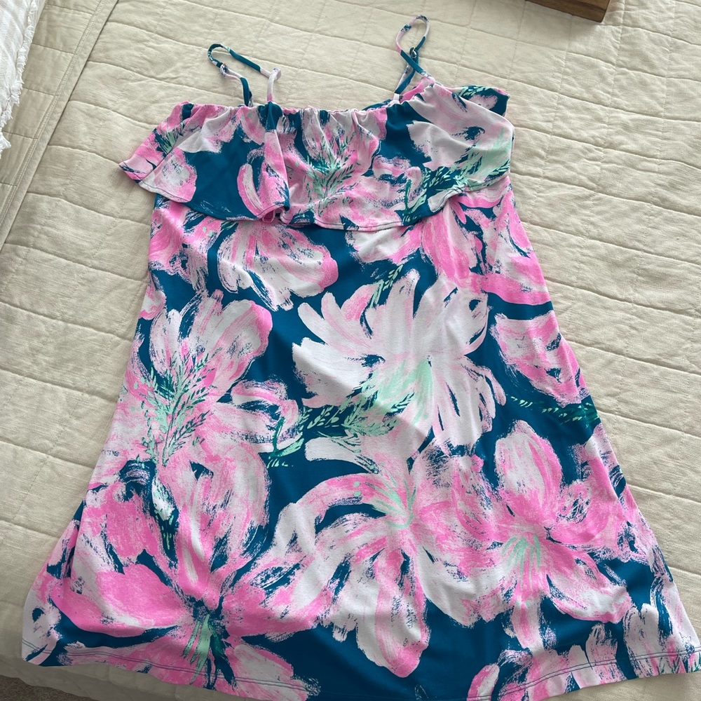 Lilly Pulitzer Anastasia dress in vibrant greens and pinks size large